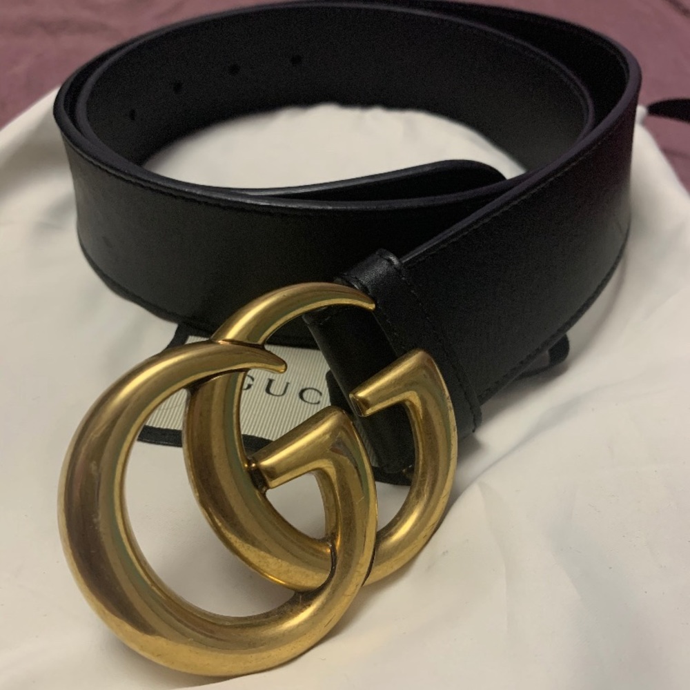 Gucci GG Black Belt Size 85